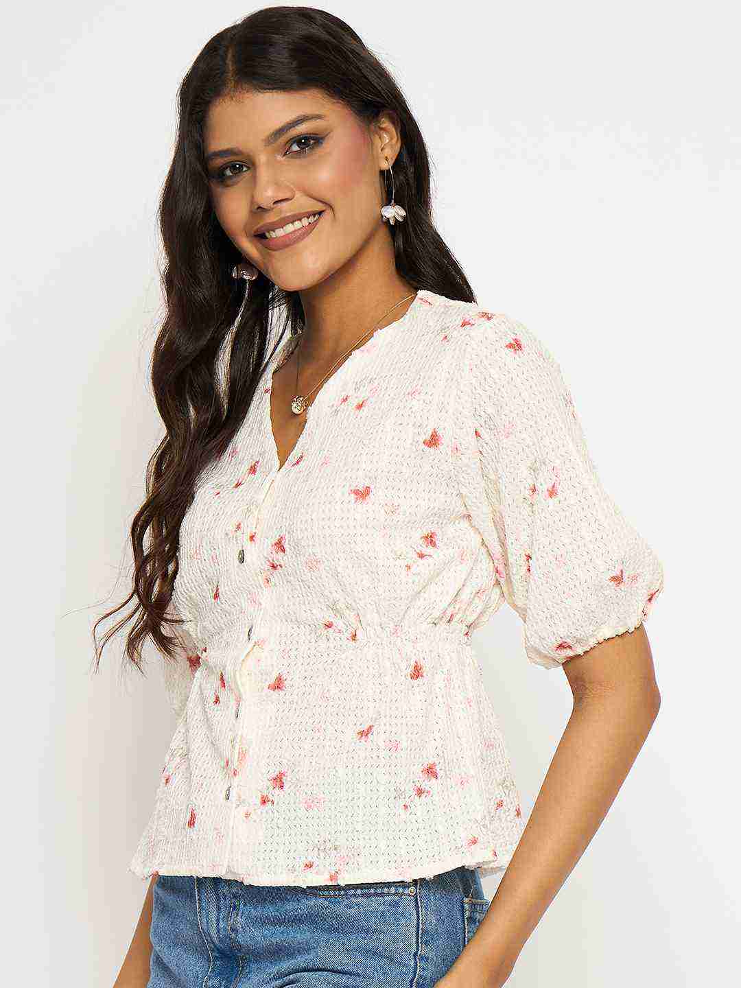 Madame Ladies Western Top H/S M5S11108 033 Red