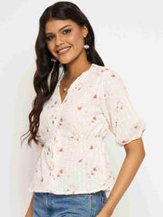 Madame Ladies Western Top H/S M5S11108 033 Red