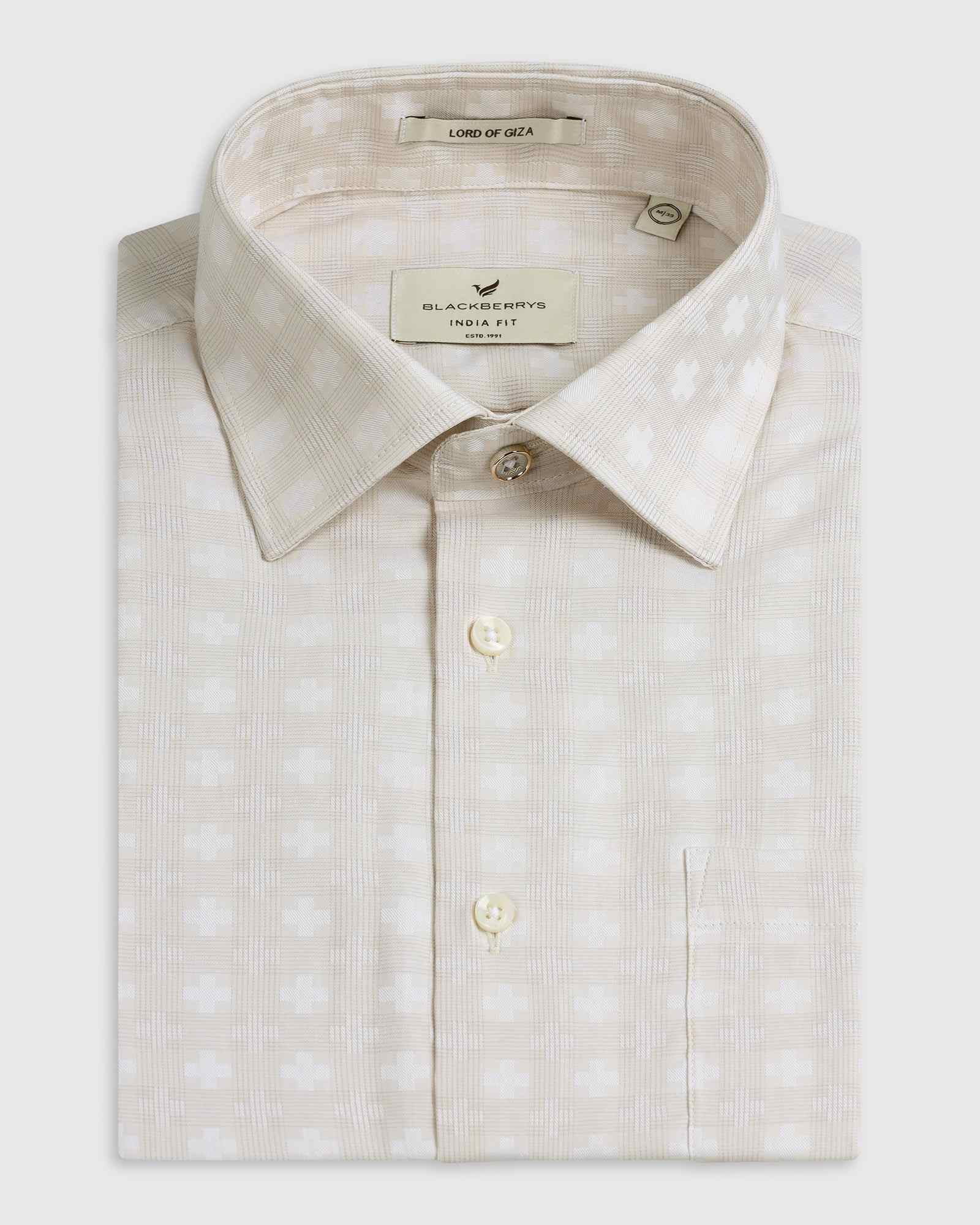 Blackberry Mens Formal Shirt F/S Bp-Lg-Ch-Fivel Beige