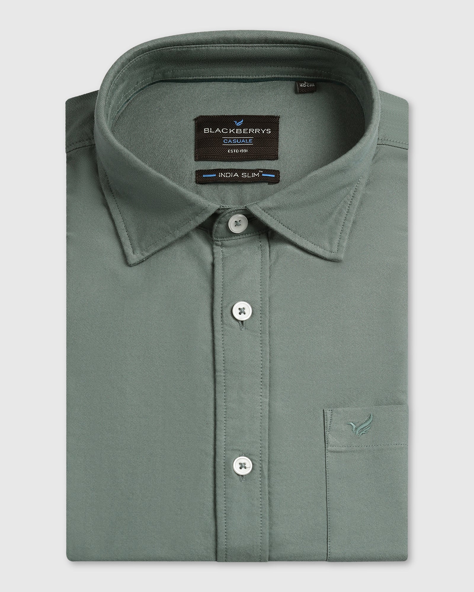 Blackberry Mens Casual Shirt F/S Es-Wm-So-Solly Olive