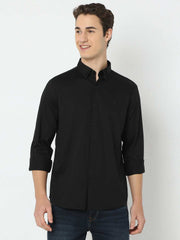 Spykar Mens Casual Shirt F/S Mshsos1Be220 Black