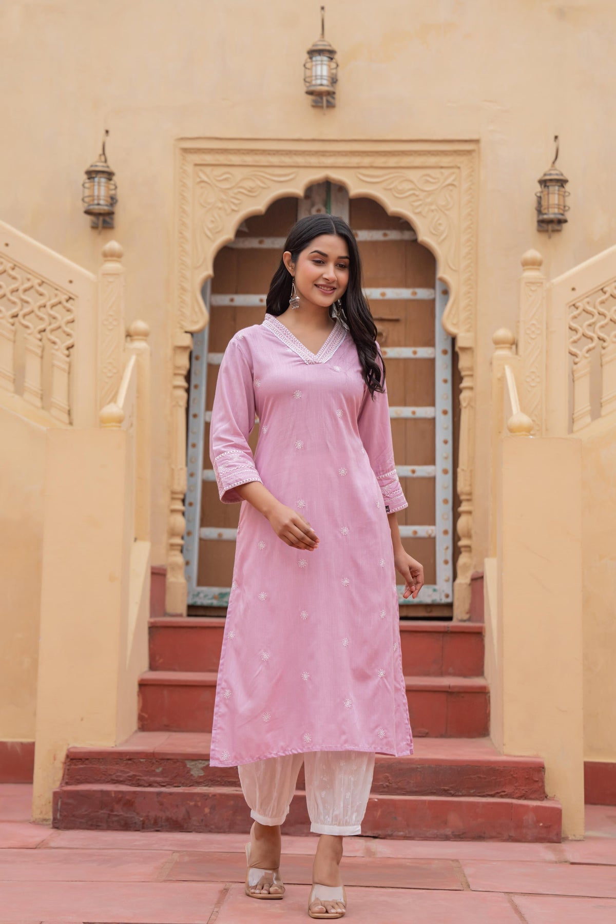 Juniper Ladies Western Kurti 2Pcs Set P1344Pink Pink