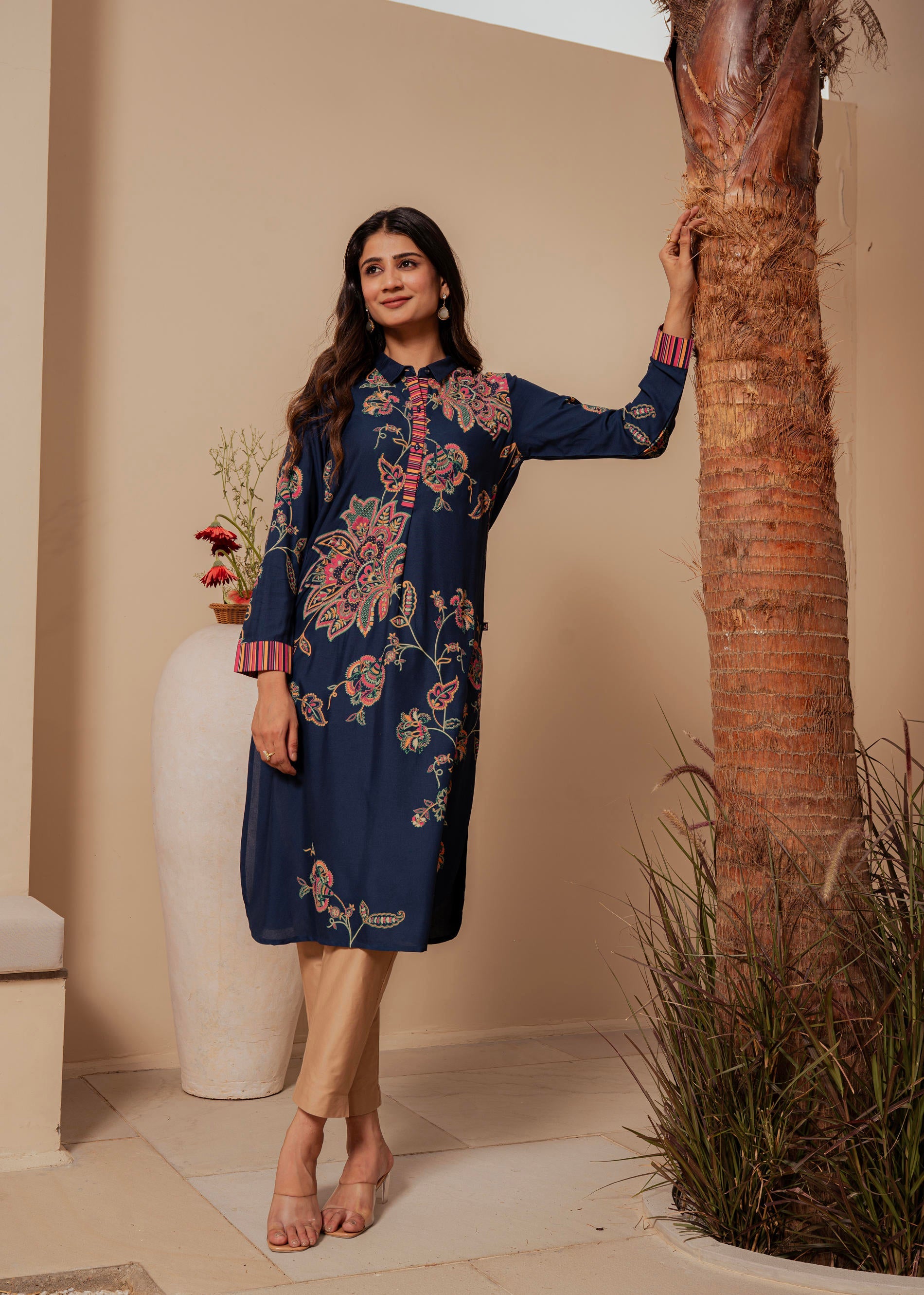 JUNIPER LADIES WESTERN KURTI 1PCS P1410MIDNIGHTBLUE MIDNIGHTBLUE
