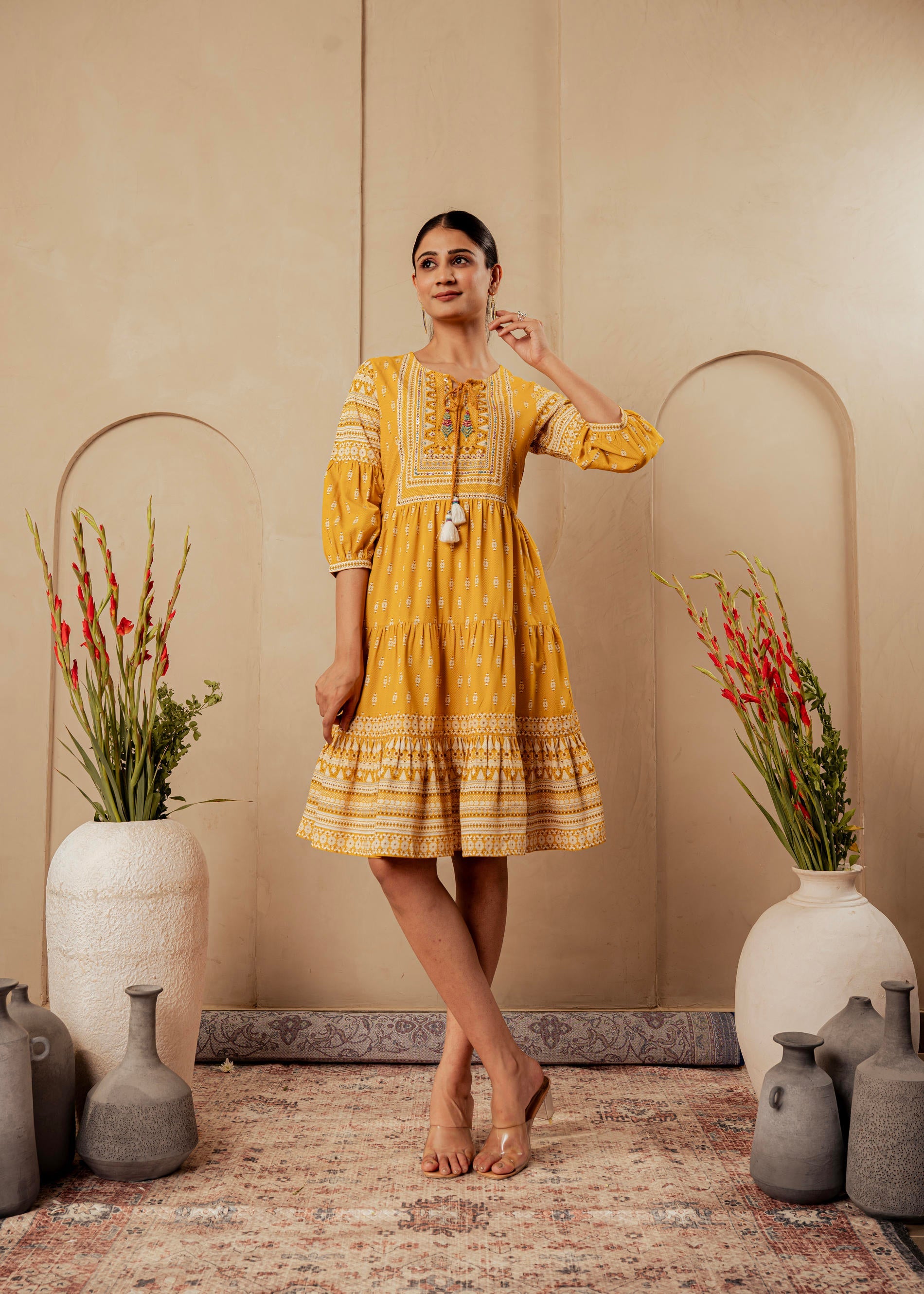 JUNIPER LADIES WESTERN MIDI P1457MUSTARD MUSTARD
