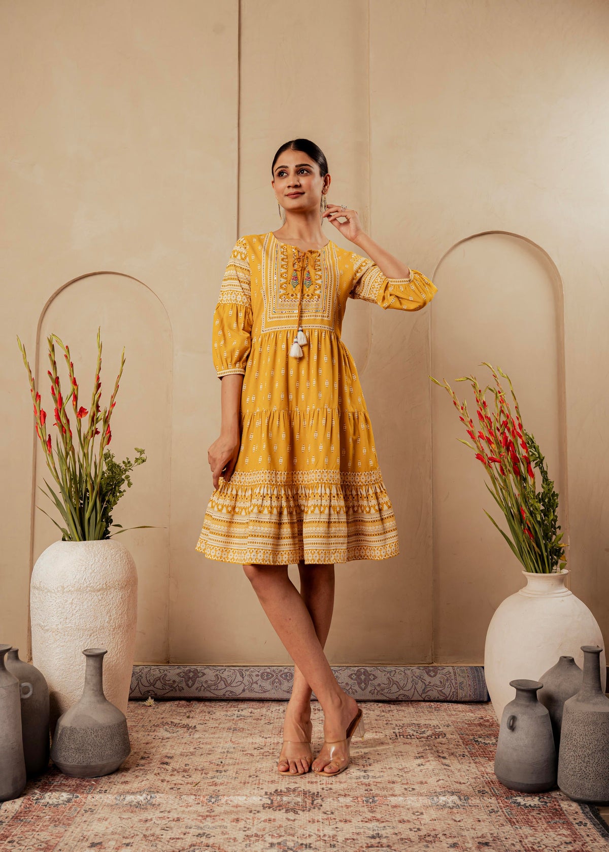JUNIPER LADIES WESTERN MIDI P1457MUSTARD MUSTARD