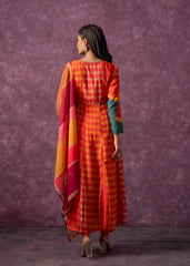 Juniper Ladies Western Kurti 3Pcs Set P1562 Orange