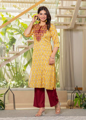 Juniper Ladies Western Kurti 2Pcs Set P1564 Yellow