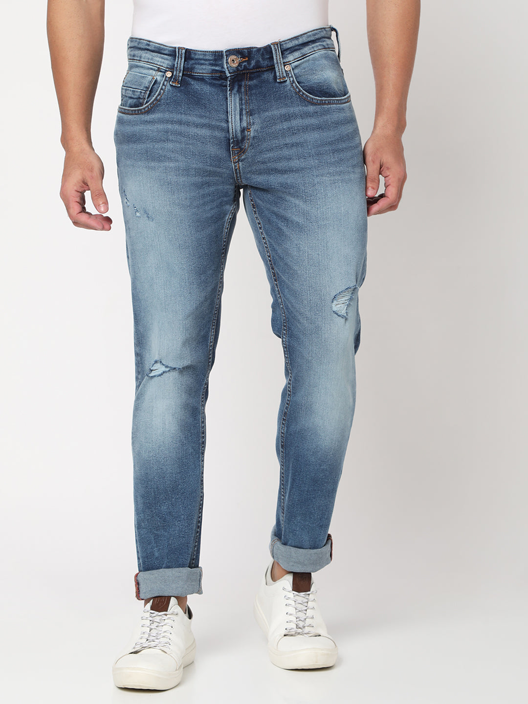 Spykar Mens Jeans Mltd-02Bb-135 Mid Blue