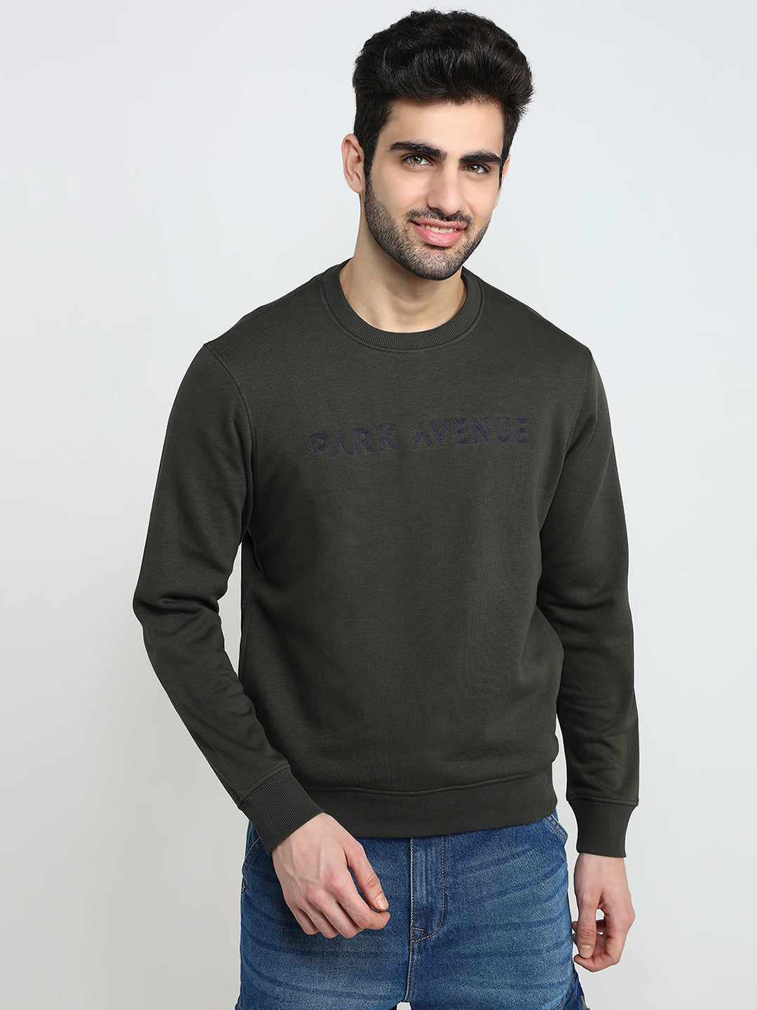 Park Avenue Mens Sweat Shirt F/S Pcar00331-N9-81F Fancy Green