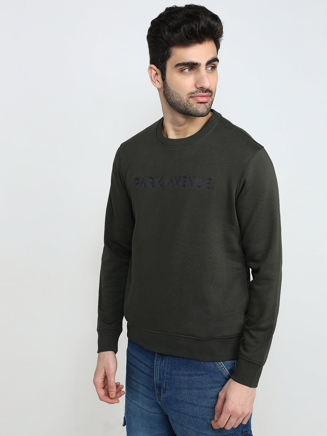 Park Avenue Mens Sweat Shirt F/S Pcar00331-N9-81F Fancy Green