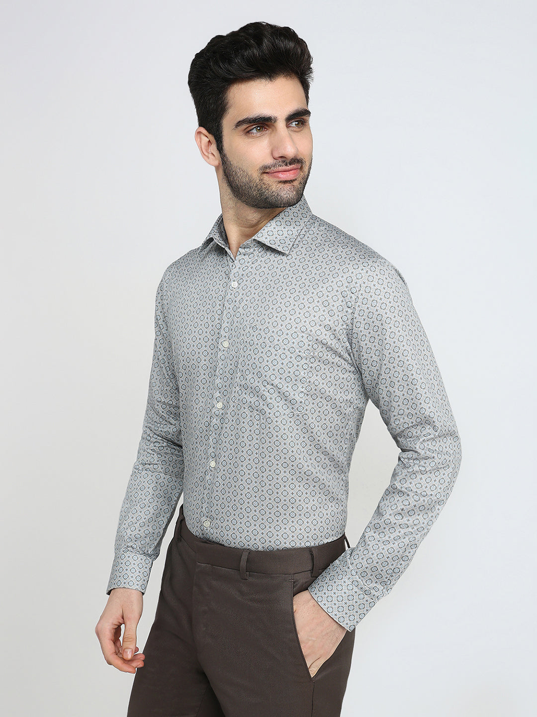 Park Avenue Mens Formal Shirt F/S Pisx00853-F5-81F Medium Fawn
