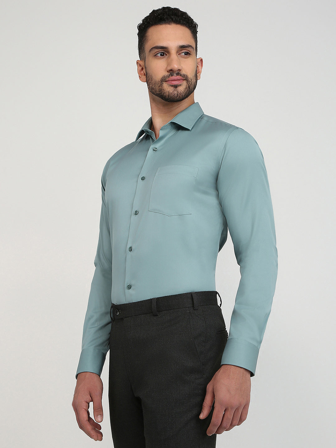 Park Avenue Mens Formal Shirt F/S Pmsk19351-P6-81F Dark Petrol