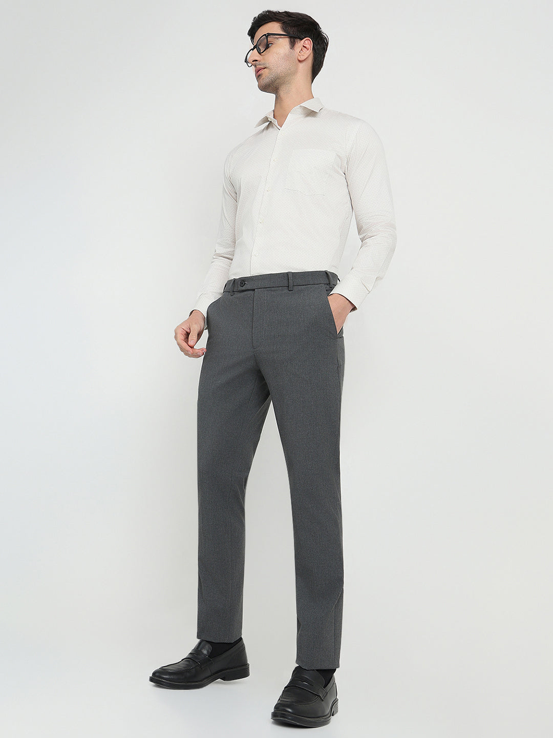 Park Avenue Mens Formal Trouser Pmtq08140-G6-81F Dark Grey