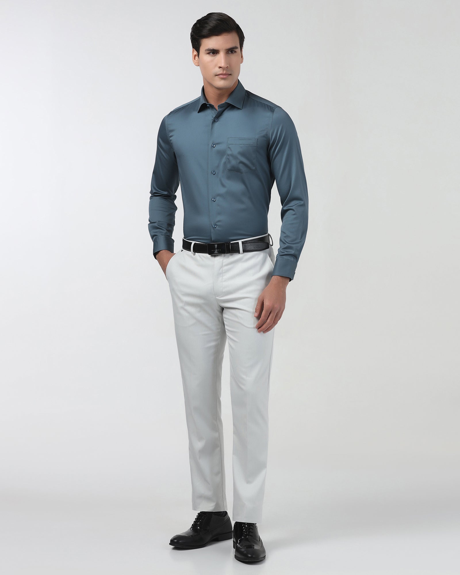 Blackberry Mens Formal Shirt F/S Nl-P1-So-Sylvia Petrol Blu