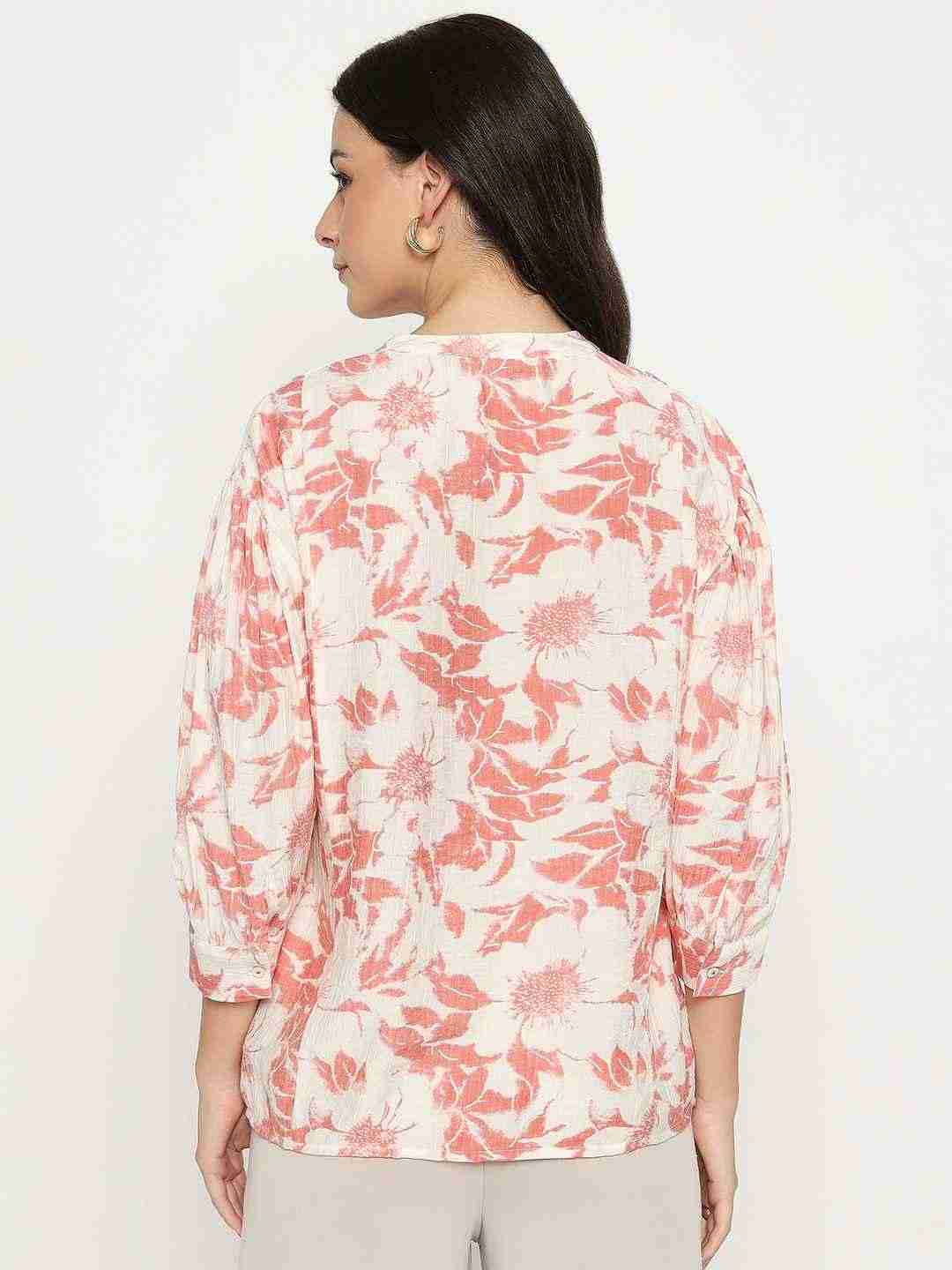 Madame Ladies Western Top H/S M5S18837 999 Coral
