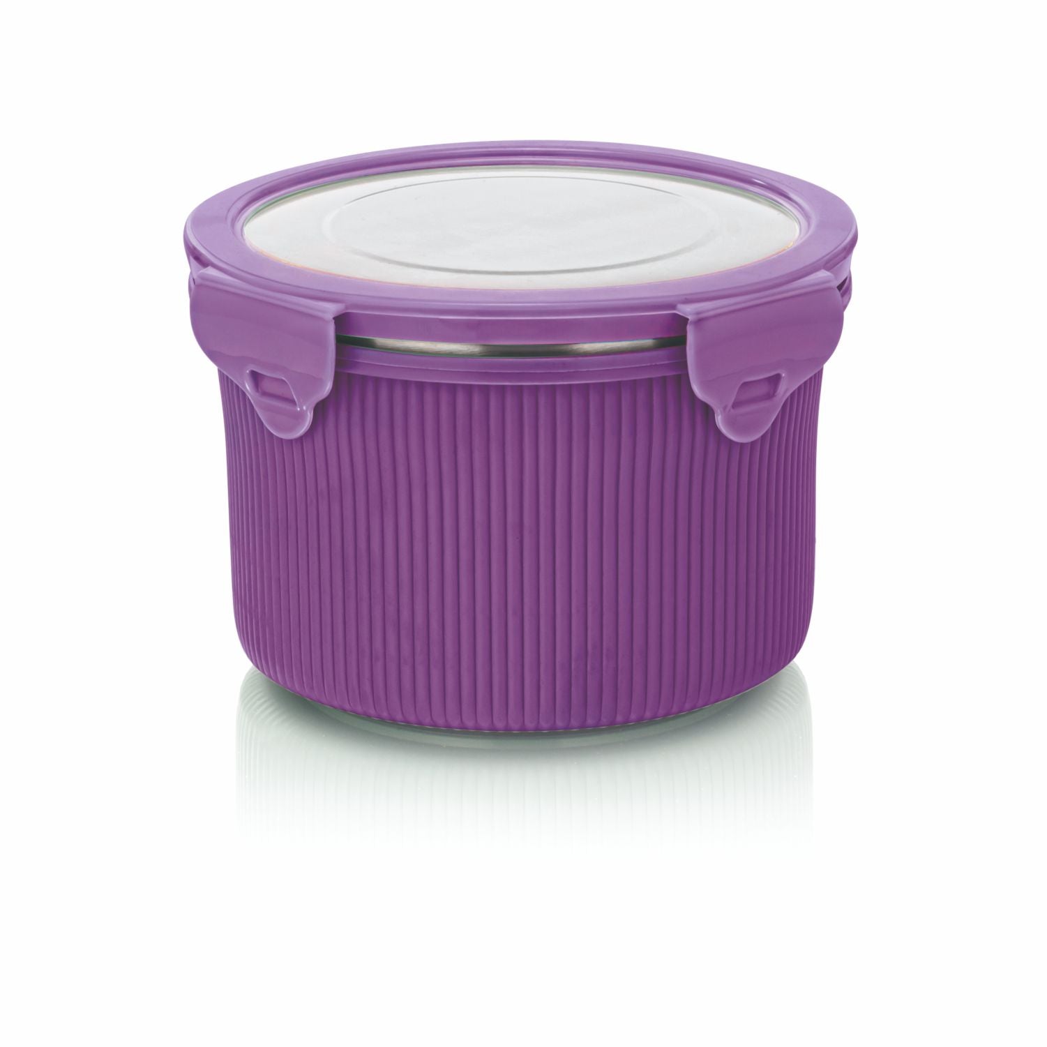 Lock N Store Microsafe Steel Round Container With Steel Lid 750 Ml