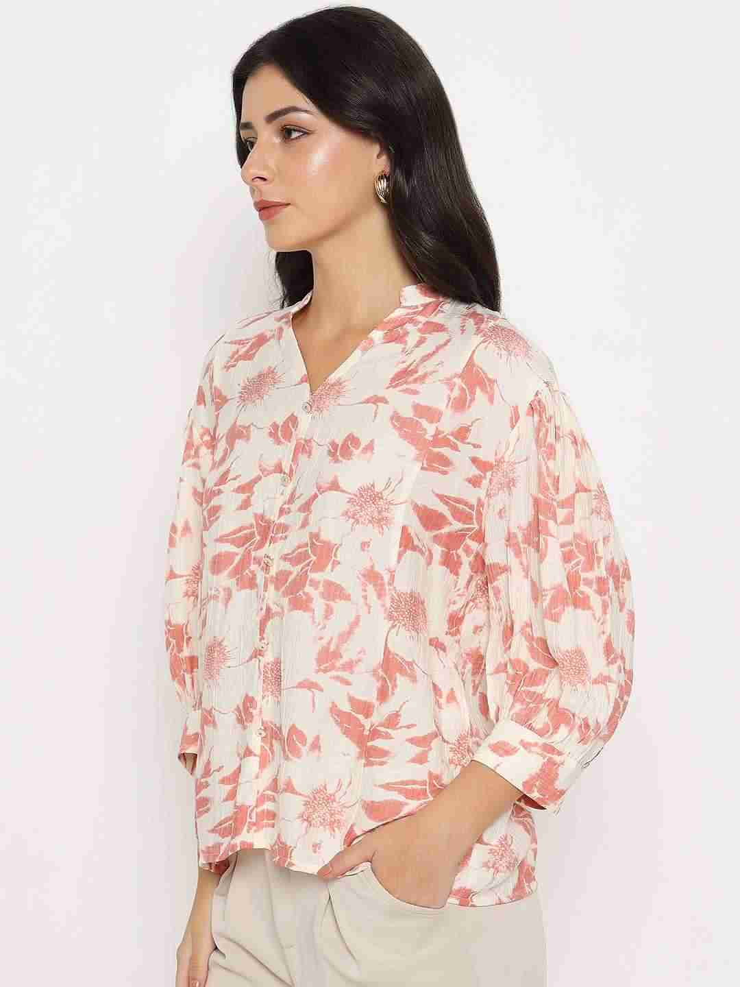 Madame Ladies Western Top H/S M5S18837 999 Coral