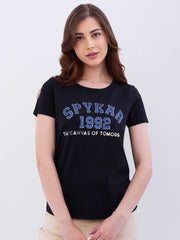 SPYKAR LADIES WESTERN T-SHIRT F/S WKTBC2BE040 BLACK