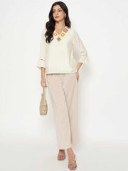 Madame Ladies Western Top H/S M5S18732 001 Beige