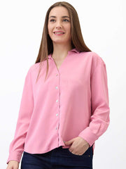 Spykar Ladies Western Top H/S Wshsos1Be121 Peony Pink