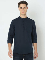 Spykar Mens Casual Shirt F/S Mkusos1Be007 Navy Blue