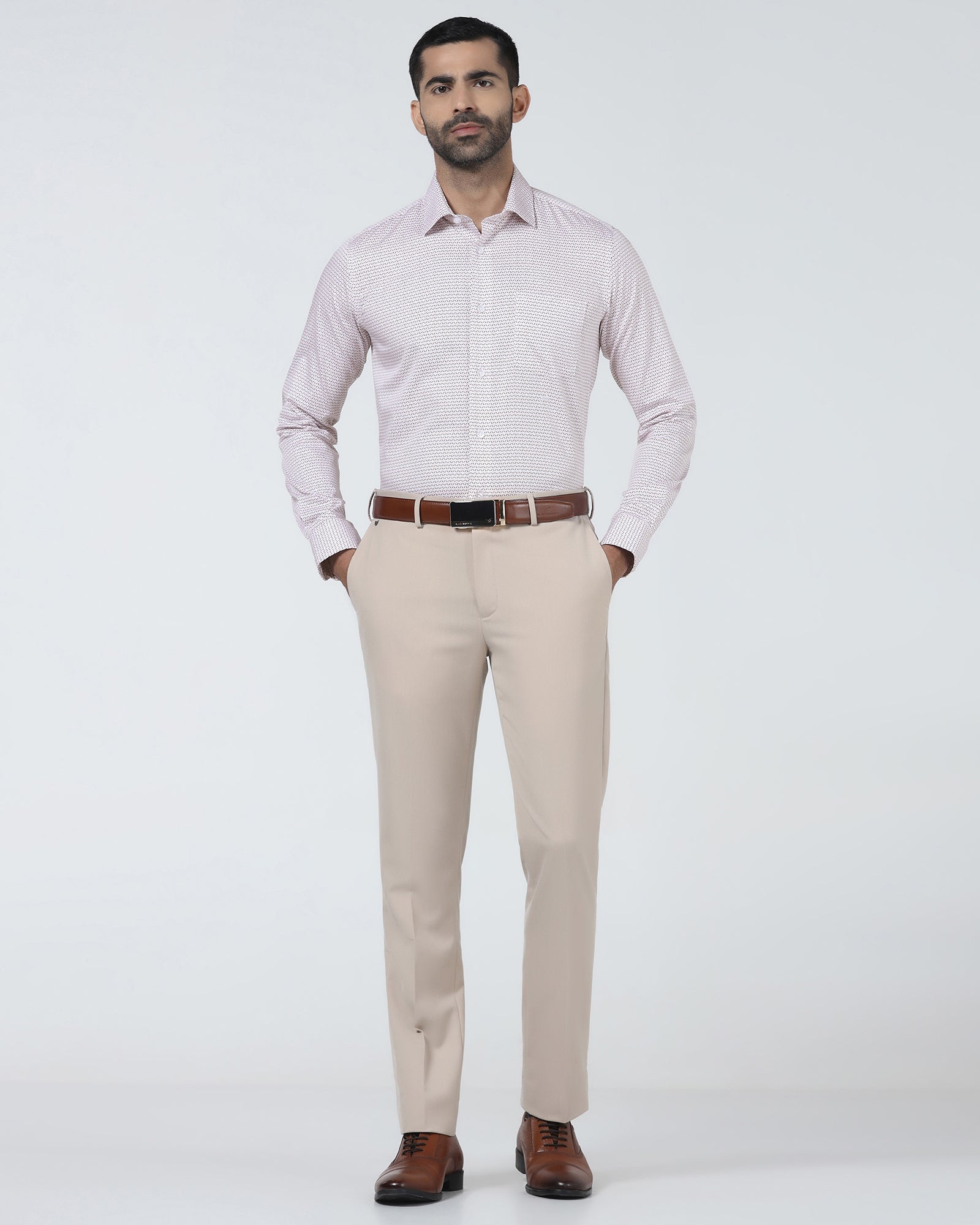 Red Non Iron Printed Shirt - Everest