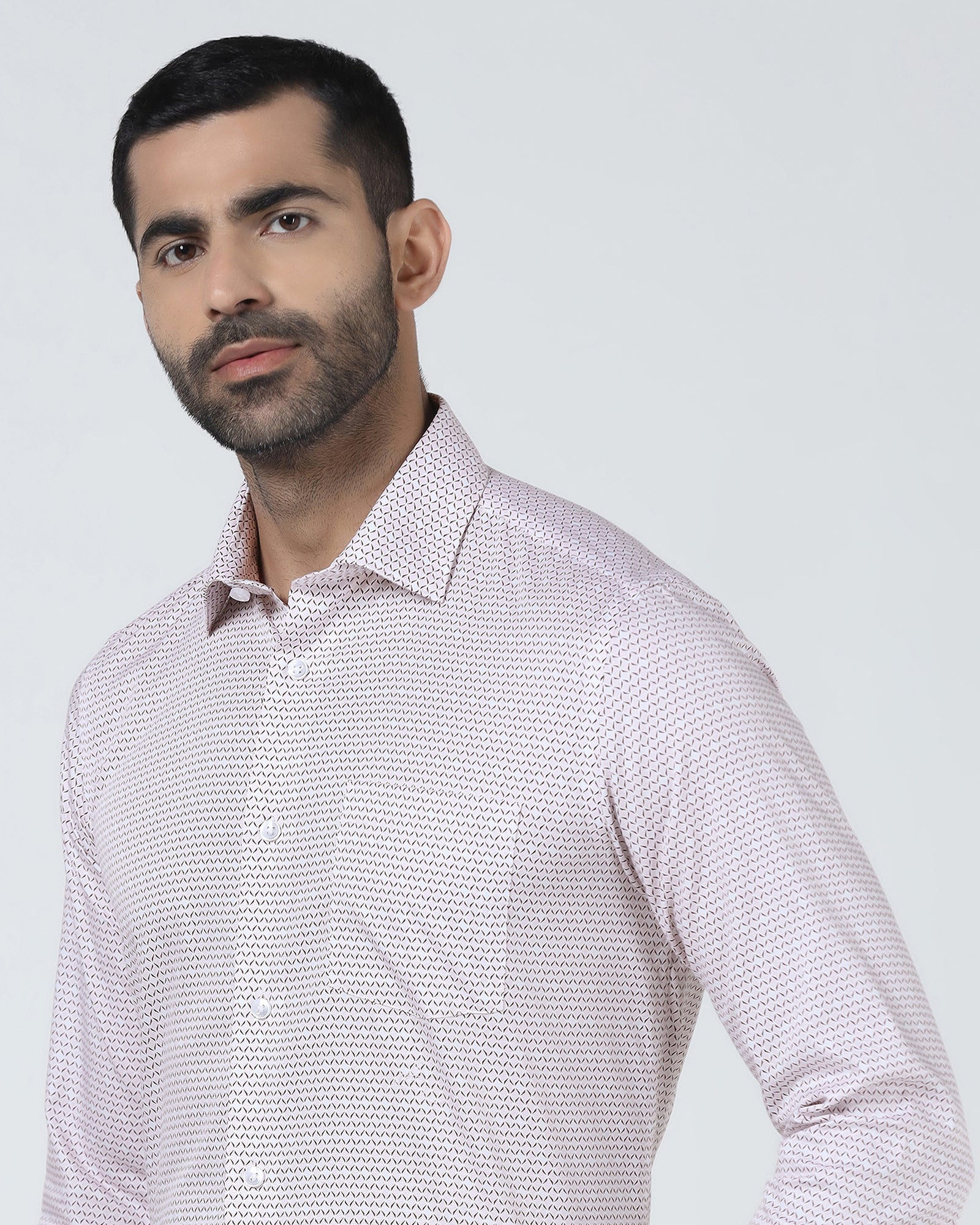 Red Non Iron Printed Shirt - Everest
