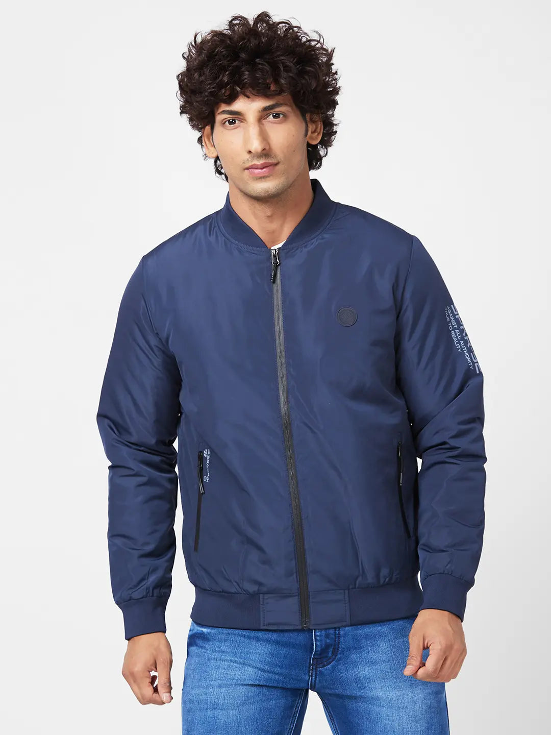 Spykar Mens Jacket F/S Mjkjlw2Bc035 Navy Blue