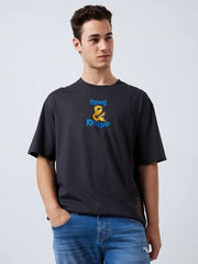 Spykar Mens T-Shirt H/S Mktft1Be175 Charcoal Grey