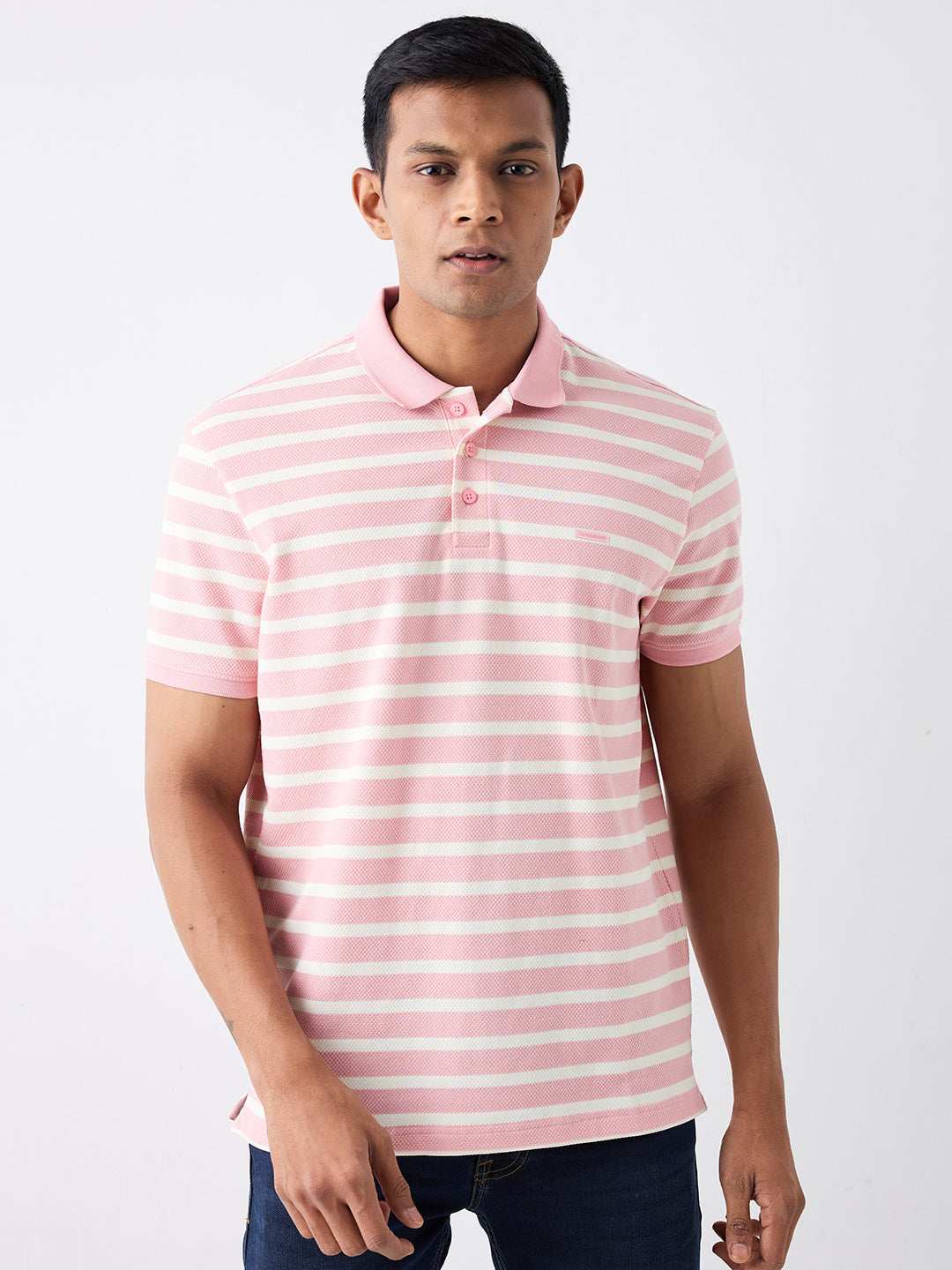 Spykar Mens T-Shirt H/S Mktfp1Be160 Peach Pink