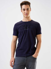 Spykar Mens T-Shirt H/S Mktcp1Be193 Navy Blue