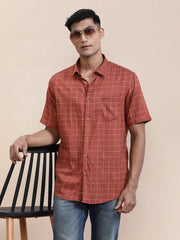 Crocodile Mens Casual Shirt H/S Crcs224-210Mt Hs Rust