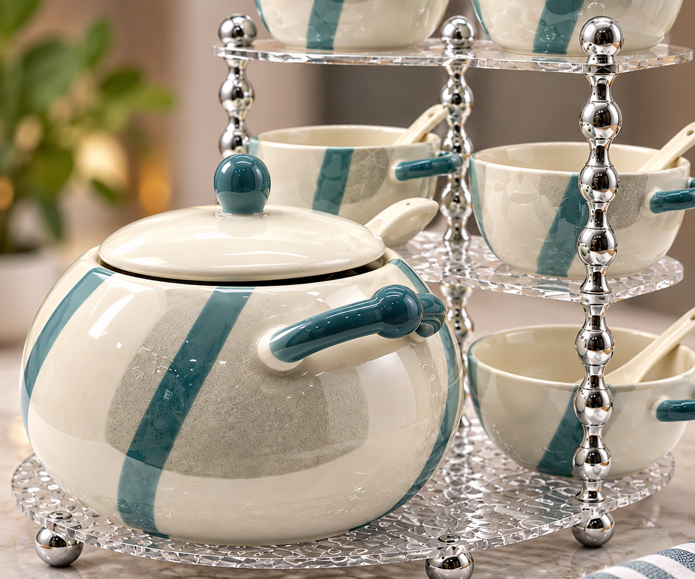 Lyte Club Premium Multi-Tier Serving Set with Bowls & Spoons