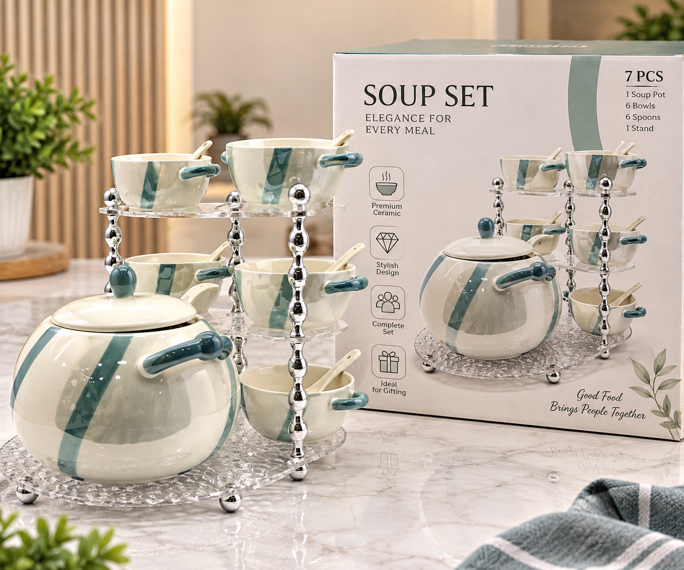 Lyte Club Premium Multi-Tier Serving Set with Bowls & Spoons