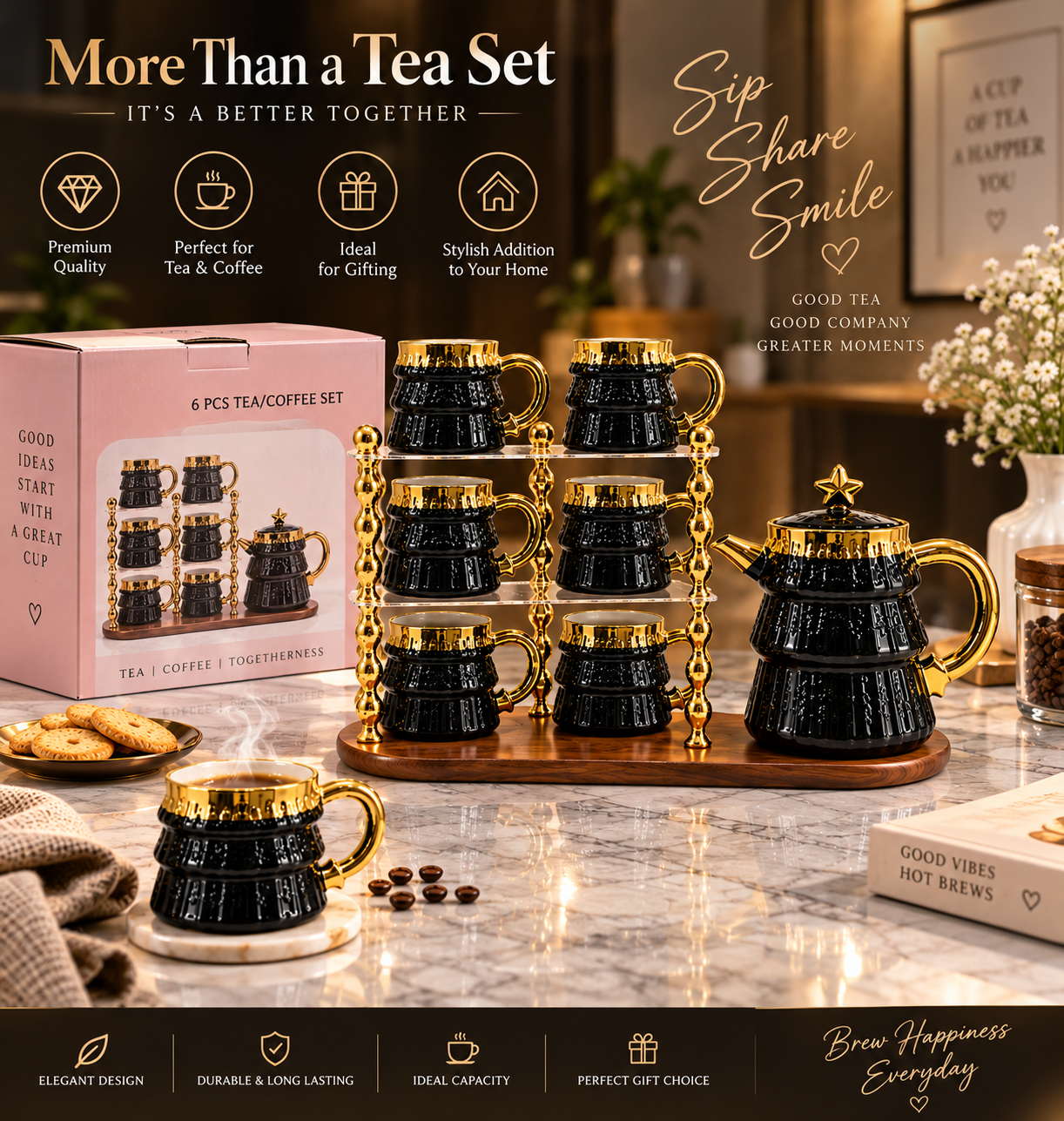 Lyte Club Premium Tea & Coffee Set with Teapot