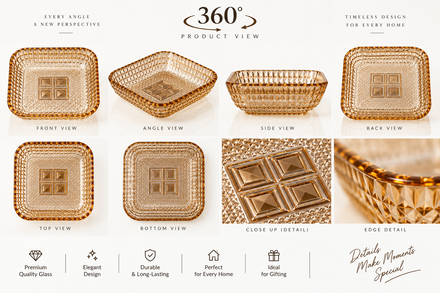 Lyte Club Premium Square Snack & Serving Plates