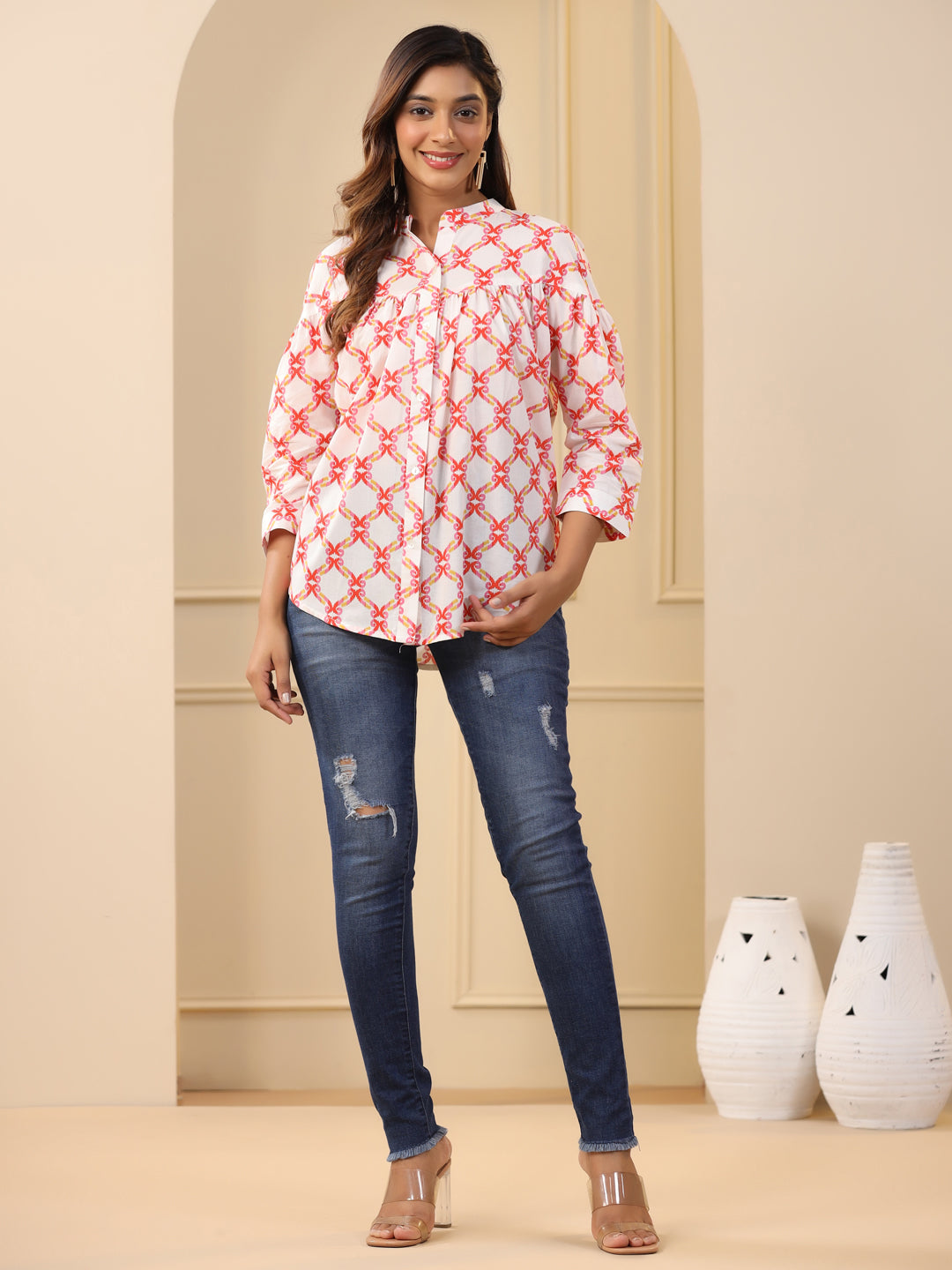 Jaipur Kurti Ladies Western Kurti 1Pcs 1B23Topsr003 Orange