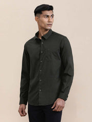 Crocodile Mens Casual Shirt F/S Crcs125-538Mt Dk.Olive