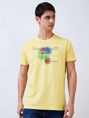 Spykar Mens T-Shirt H/S Mktft1Be109 Powder Yellow