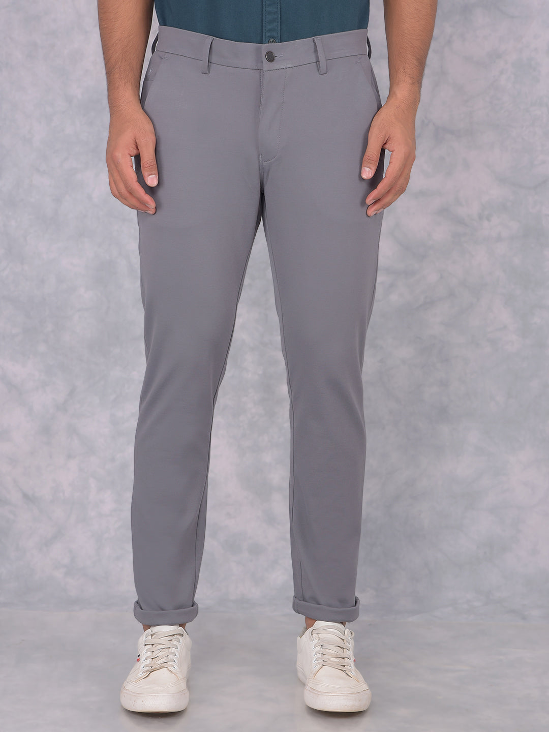 CRIMSOUNE CLUB MENS CASUAL TROUSER STR9228 LIGHT GREY