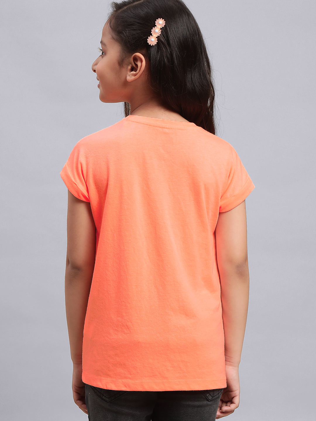 BIO WORLD GIRLS T-SHIRT H/S STY-22-23-001218 Neon Orange