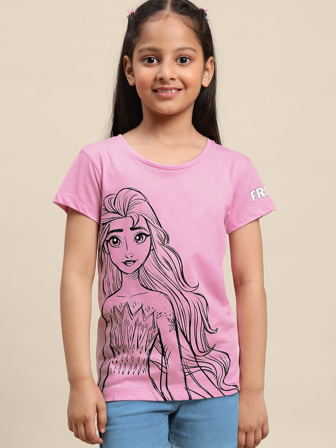 BIO WORLD GIRLS T-SHIRT H/S STY-22-23-001235 BABY PINK