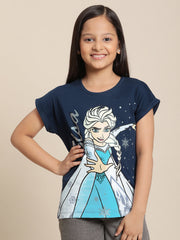 BIO WORLD GIRLS T-SHIRT H/S STY-22-23-003034 NAVY PEONY