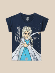 BIO WORLD GIRLS T-SHIRT H/S STY-22-23-003034 NAVY PEONY