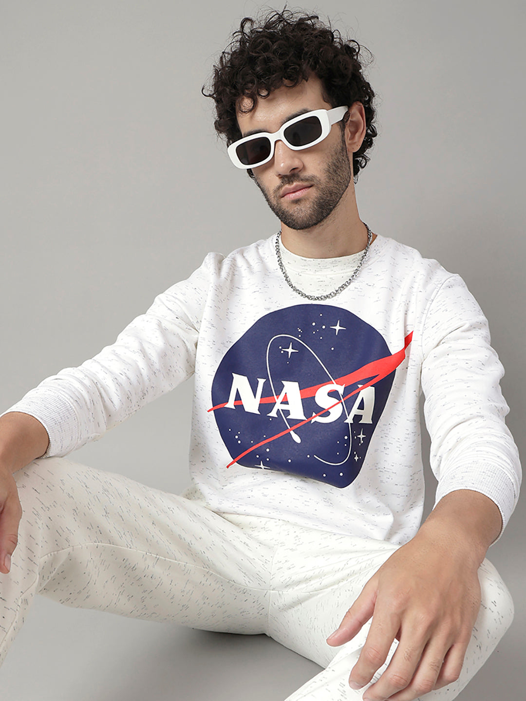 Nasa White Sweatshirt For Men