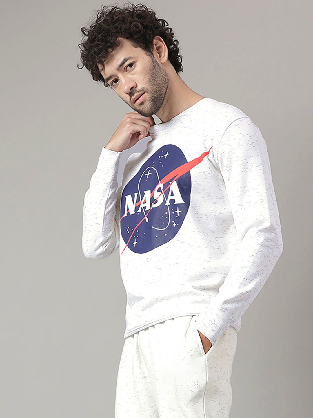 Nasa White Sweatshirt For Men
