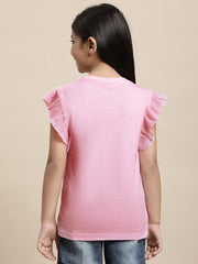 BIO WORLD GIRLS T-SHIRT H/S STY-22-23-004020 TAFFY PINK