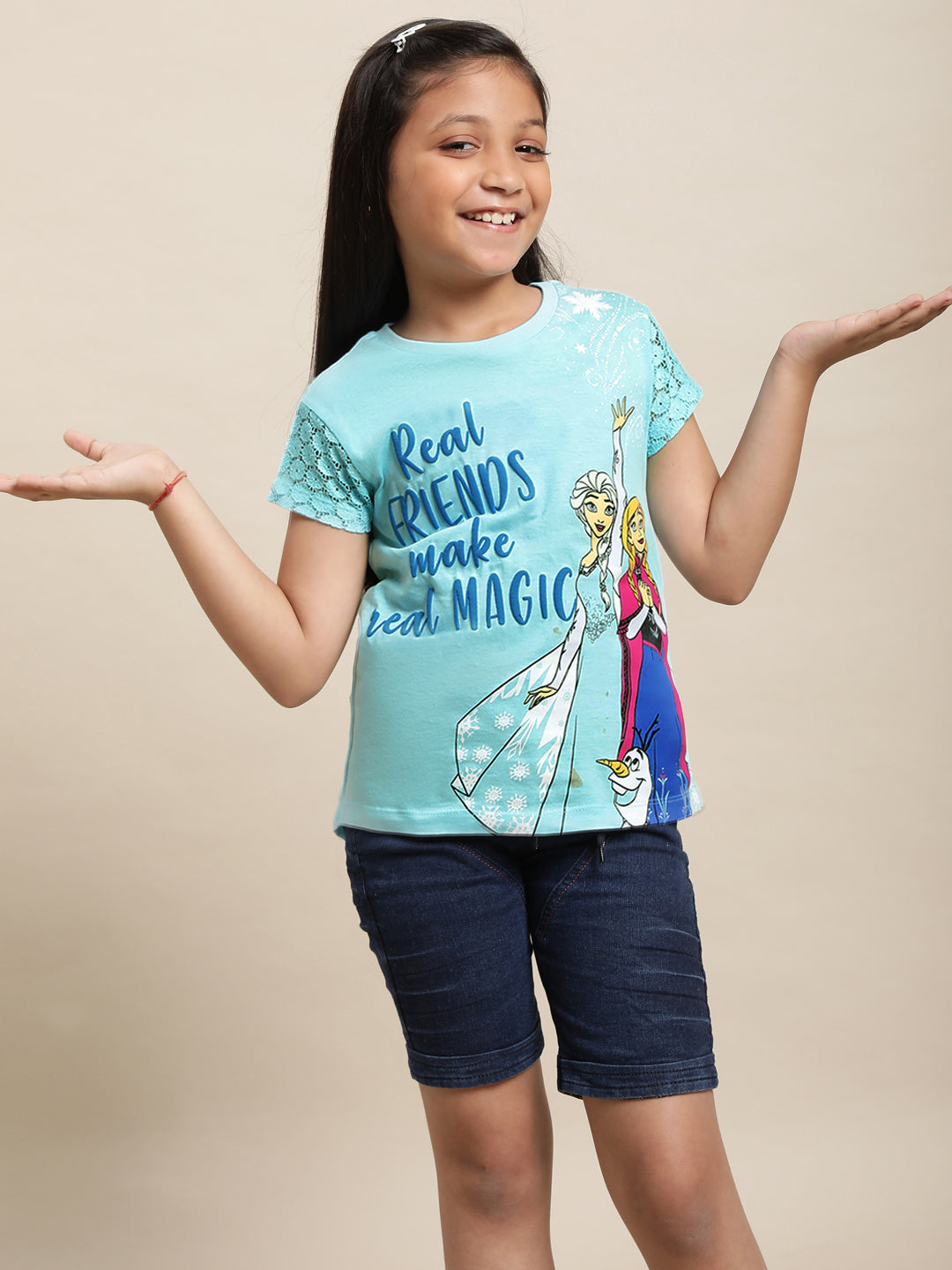 BIO WORLD GIRLS T-SHIRT H/S STY-22-23-004031 BLUE RADIANCE