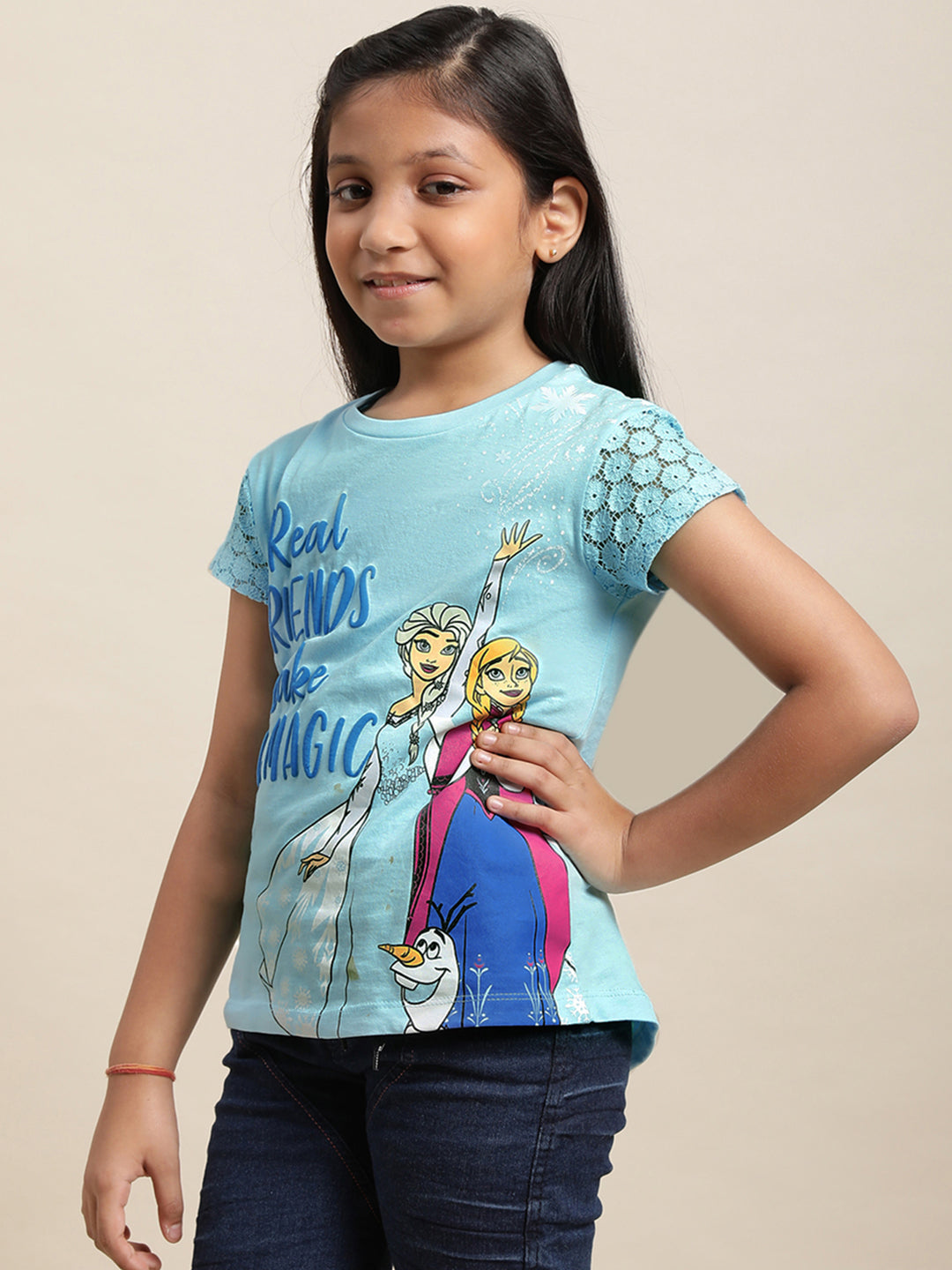 BIO WORLD GIRLS T-SHIRT H/S STY-22-23-004031 BLUE RADIANCE