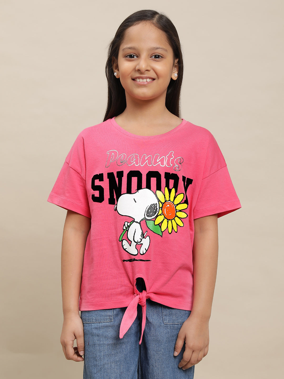 BIO WORLD GIRLS T-SHIRT H/S STY-23-24-000035 MEDIUM PINK